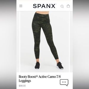 NWT Spanx 7/8 Booty Boost Legging Camo Medium M